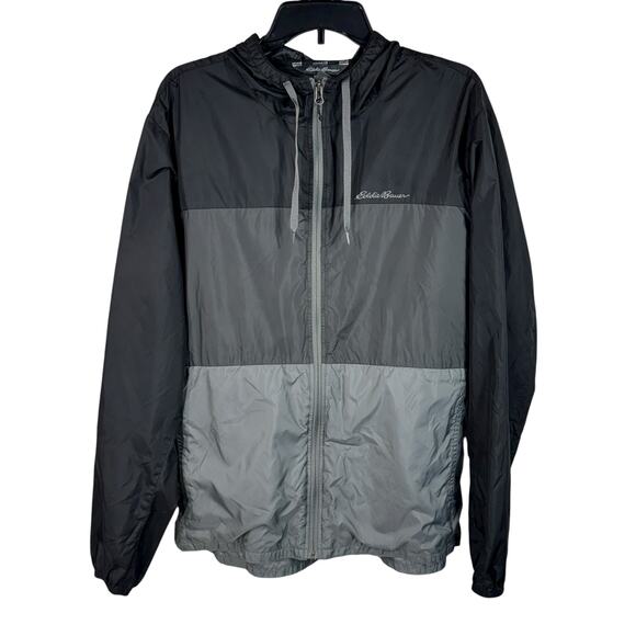 Eddie Bauer Large Mens Windbreaker Jacket Lightweight Full-Zip Pockets Hooded - Picture 1 of 6